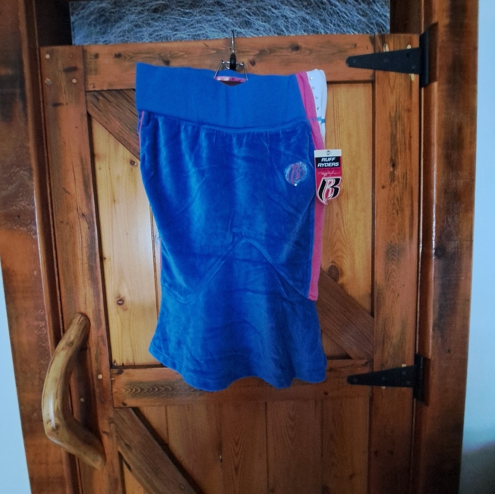 Ruff Ryder's Blue Velour Track Jacket and Skirt Set Y2K - Picture 12 of 16